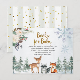 Woodland Winter Animal Forest Books for Baby Postcard