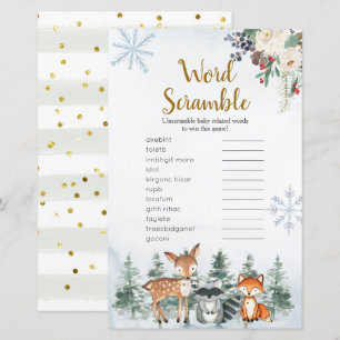 Woodland Winter Animal Forest Word Scramble