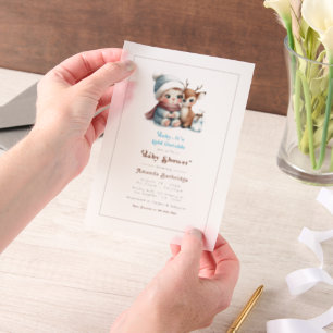 Woodland Winter Baby It’s Cold Outside Baby Shower Vellum Invitations
