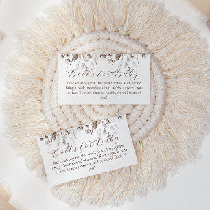 Woodland Winter Floral Books Request Baby Shower Enclosure Card