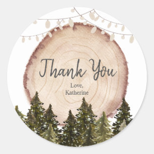 Woodland Winter Forest Baby Shower Classic Round Sticker