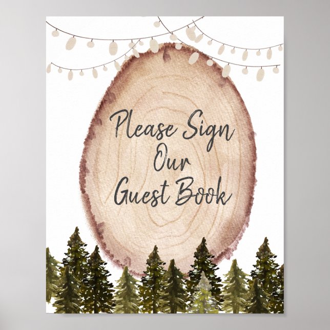 Woodland Winter Forest Please Sign our Guest (Front)