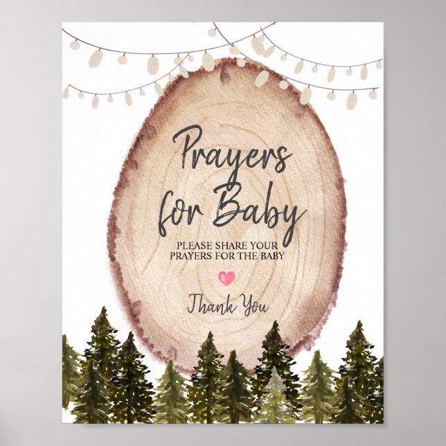 Woodland Winter Forest Prayers for Baby Poster (Front)