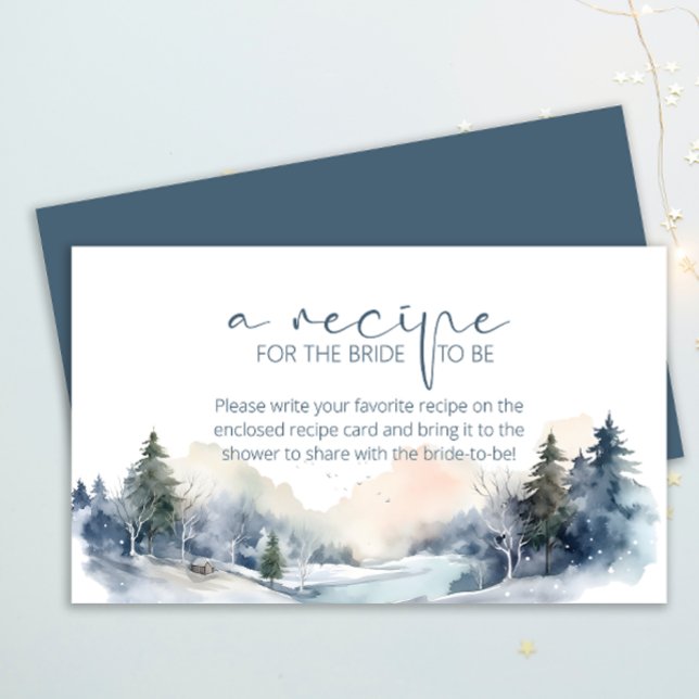 Woodland Winter Forest Recipe for the bride Enclosure Card (Creator Uploaded)