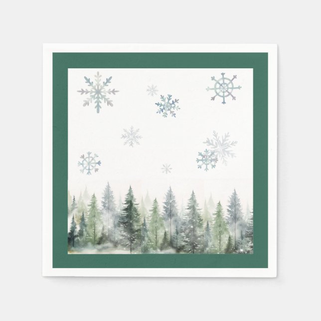 Woodland Winter ONEderland Paper Napkin (Front)