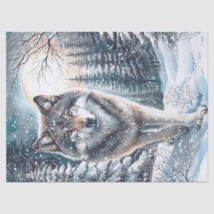 Woodland Winter Wolf Tissue Paper