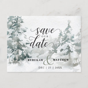 Woodland Winter Wonderland Postcard Save the Date