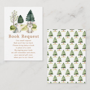 Woodland Wolf Baby Shower Book Request Enclosure Card