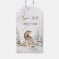 Woodland Wolf French Merry Christmas New Year