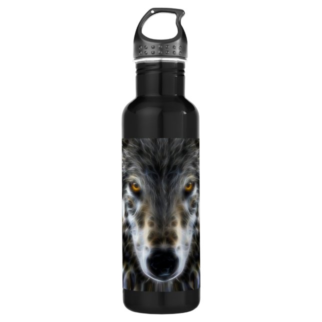 Woodland Wolf Inspirational Portrait 710 Ml Water Bottle (Front)