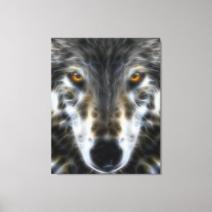 Woodland Wolf Inspirational Portrait Canvas Print