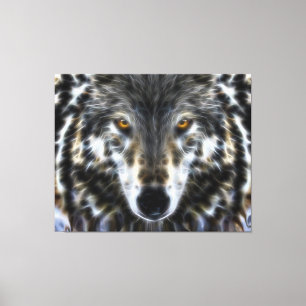 Woodland Wolf Inspirational Portrait Canvas Print