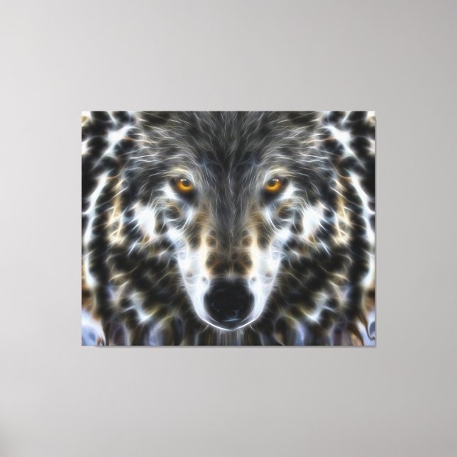 Woodland Wolf Inspirational Portrait Canvas Print (Front)