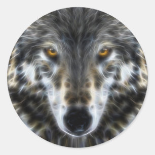 Woodland Wolf Inspirational Portrait Classic Round Sticker