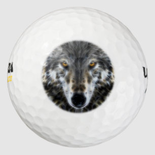 Woodland Wolf Inspirational Portrait Golf Balls