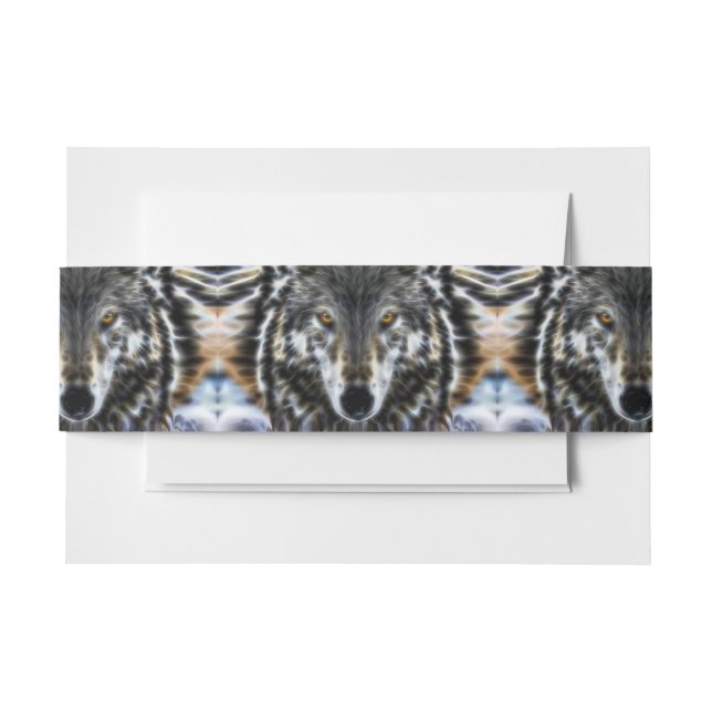 Woodland Wolf Inspirational Portrait Invitation Belly Band (Front Example)