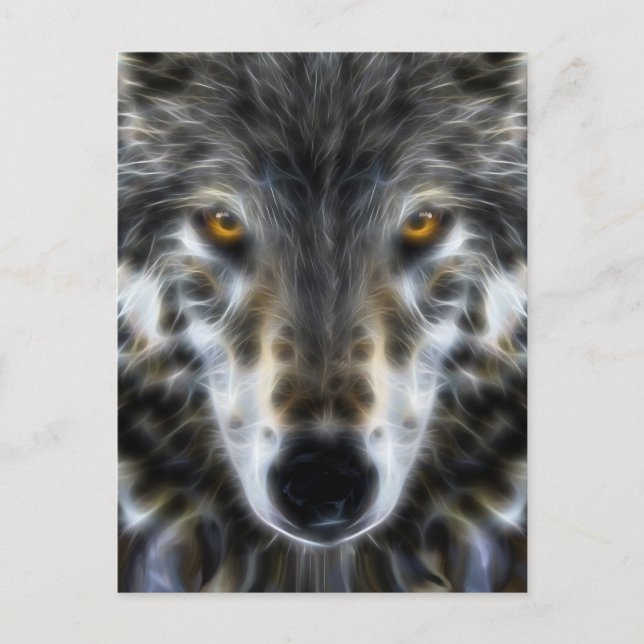 Woodland Wolf Inspirational Portrait Postcard (Front)