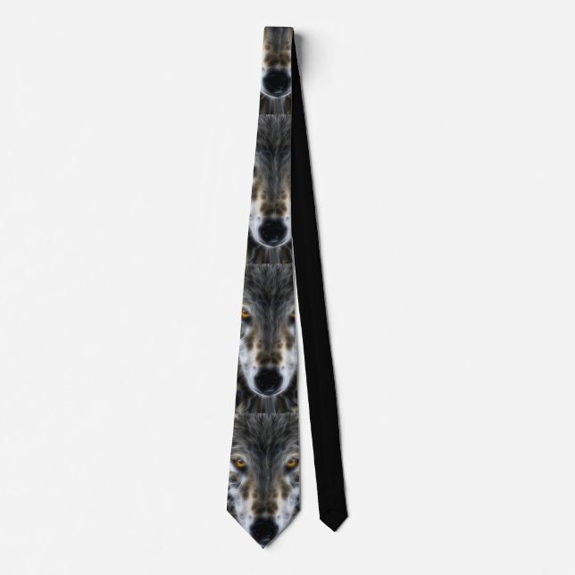 Woodland Wolf Inspirational Portrait Tie (Front)