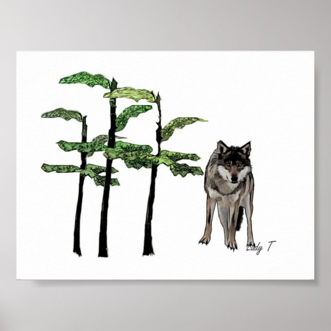 woodland wolf poster (Front)