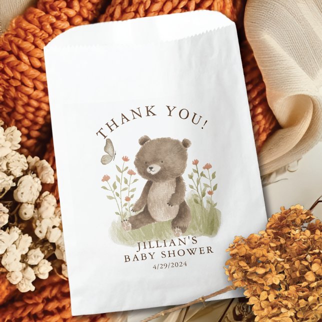 Woodland Wonder Bear Classic Round Sticker Favour Bags (Creator Uploaded)