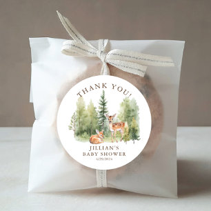 Woodland Wonder Deer Classic Round Sticker