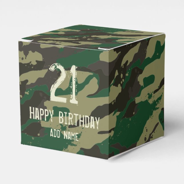 Woodlands camouflage favour box (Front Side)