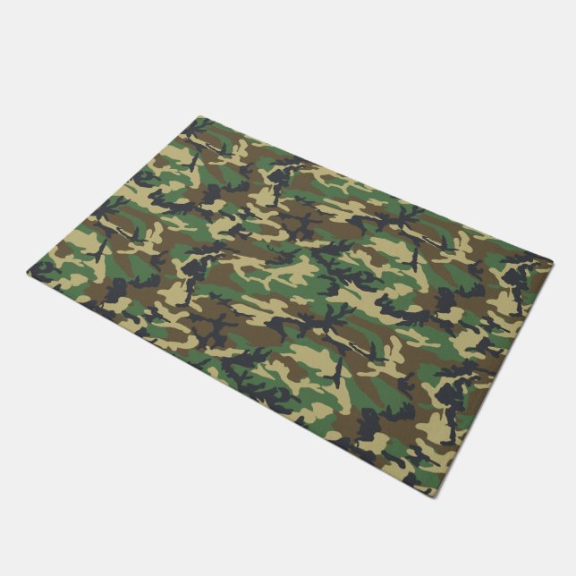 Woodlands Camouflage Outdoors Gift Doormat (Angled)