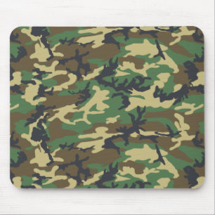 Woodlands Camouflage Outdoorsman Gift Mouse Mat