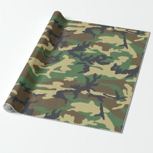 Woodlands Camouflage Outdoorsman Gift Wrapping Paper