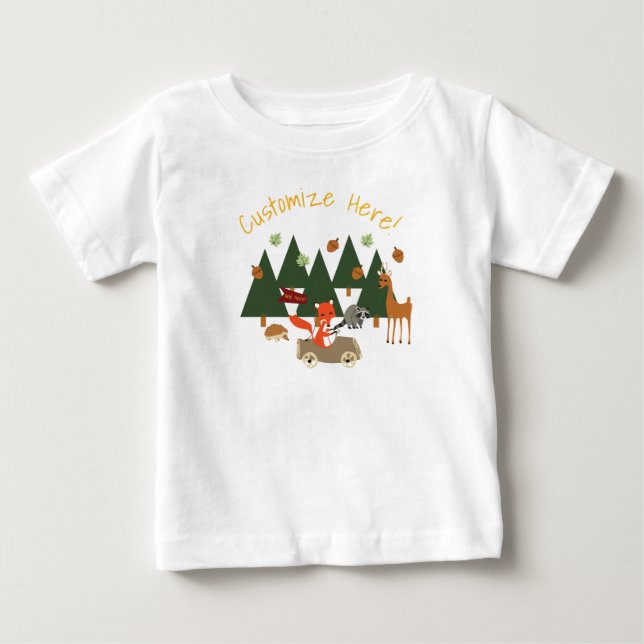 Woodlands forest animals birthday shirt (Front)