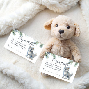 Woodlands forest cute baby animals diaper raffle enclosure card