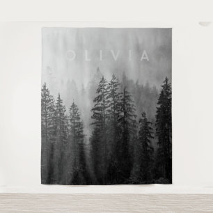 Woodlands Forest Pine Trees Mural   Wall Tapestry
