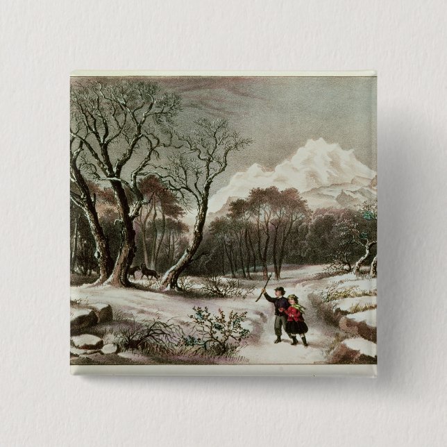 Woodlands in Winter 15 Cm Square Badge (Front)