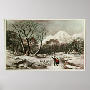 Woodlands in Winter Poster
