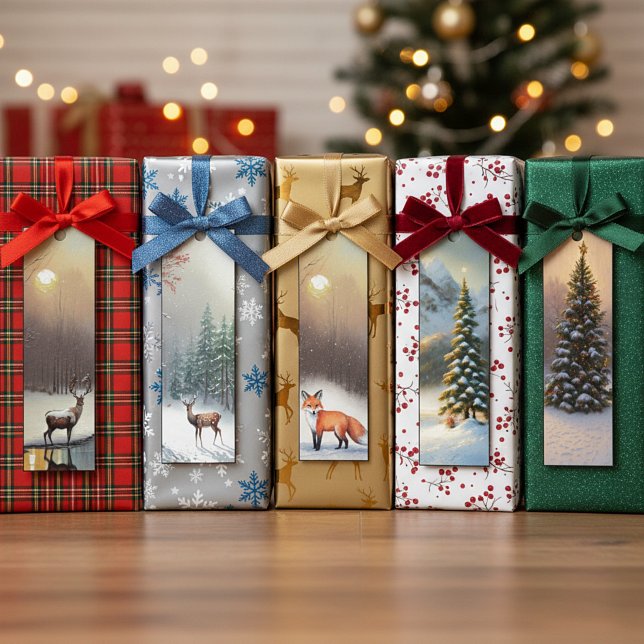 Woodlands theme Christmas bookmark/tag set (Creator Uploaded)