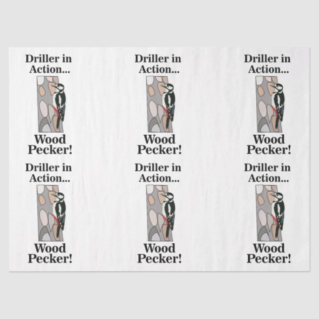 Woodpecker Bird Funny Birthday Tissue Paper (Front)