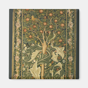 Woodpecker by William Morris, Vintage Textile Art Magnet