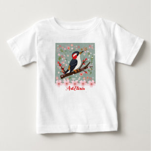 Woodpecker Floral Print  Baby T-Shirt