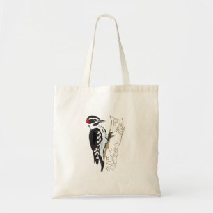 Woodpecker illustration tote bag