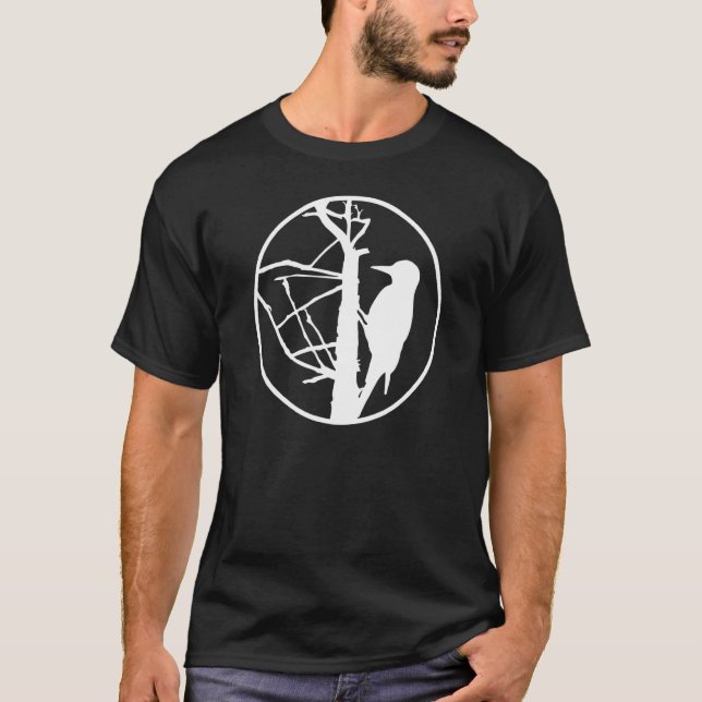 Woodpecker In The Tree For Bird  Ornithologists Na T-Shirt (Front)
