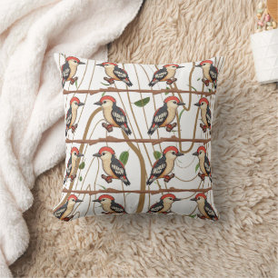 Woodpecker Lovers Print  Cushion