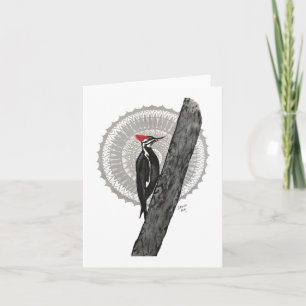 Woodpecker Mandala Folded Note Card