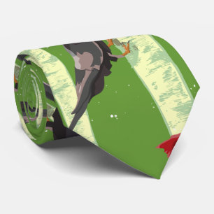 Woodpecker pattern tie