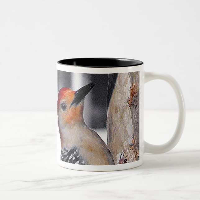 Woodpecker Portrait Two-Tone Coffee Mug (Right)