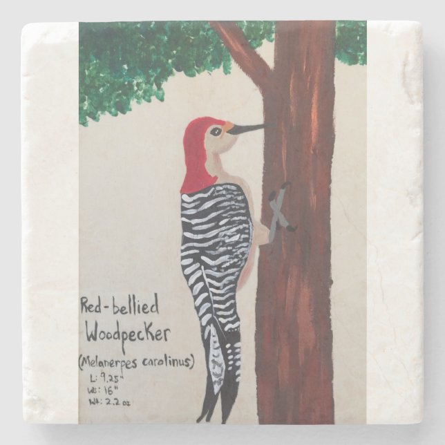 Woodpecker Stone Coaster (Front)
