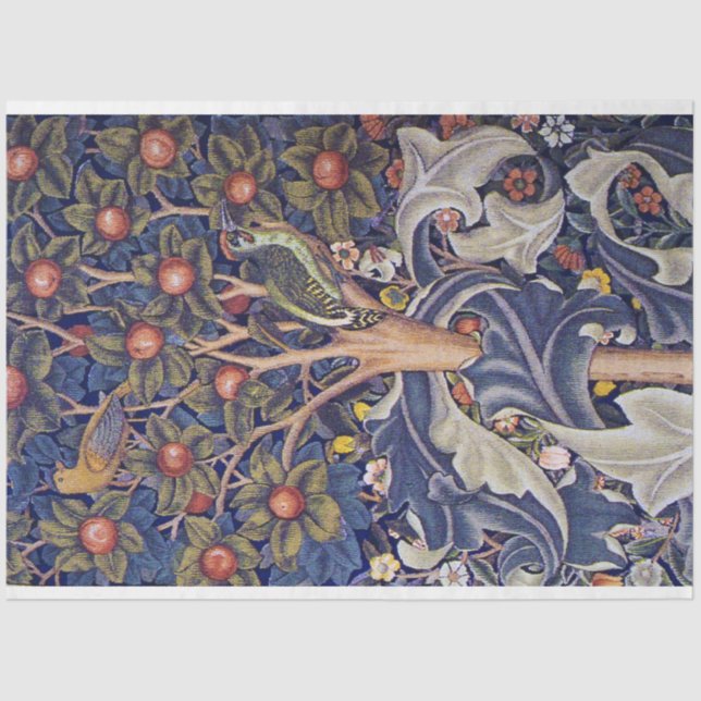 Woodpecker, William Morris Tissue Paper (Front)