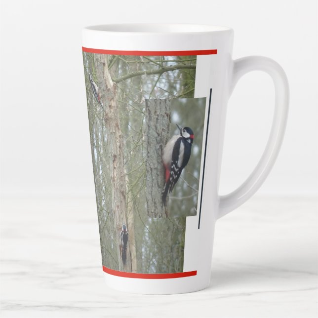 Woodpeckers Collage Latte Mug (Right)