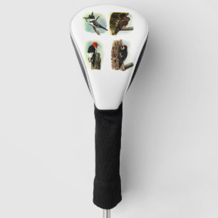Woodpeckers Driver Cover, White Golf Head Cover