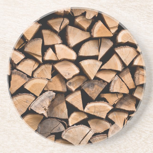 Woodpile background coaster (Front)