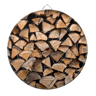 Woodpile background dartboard